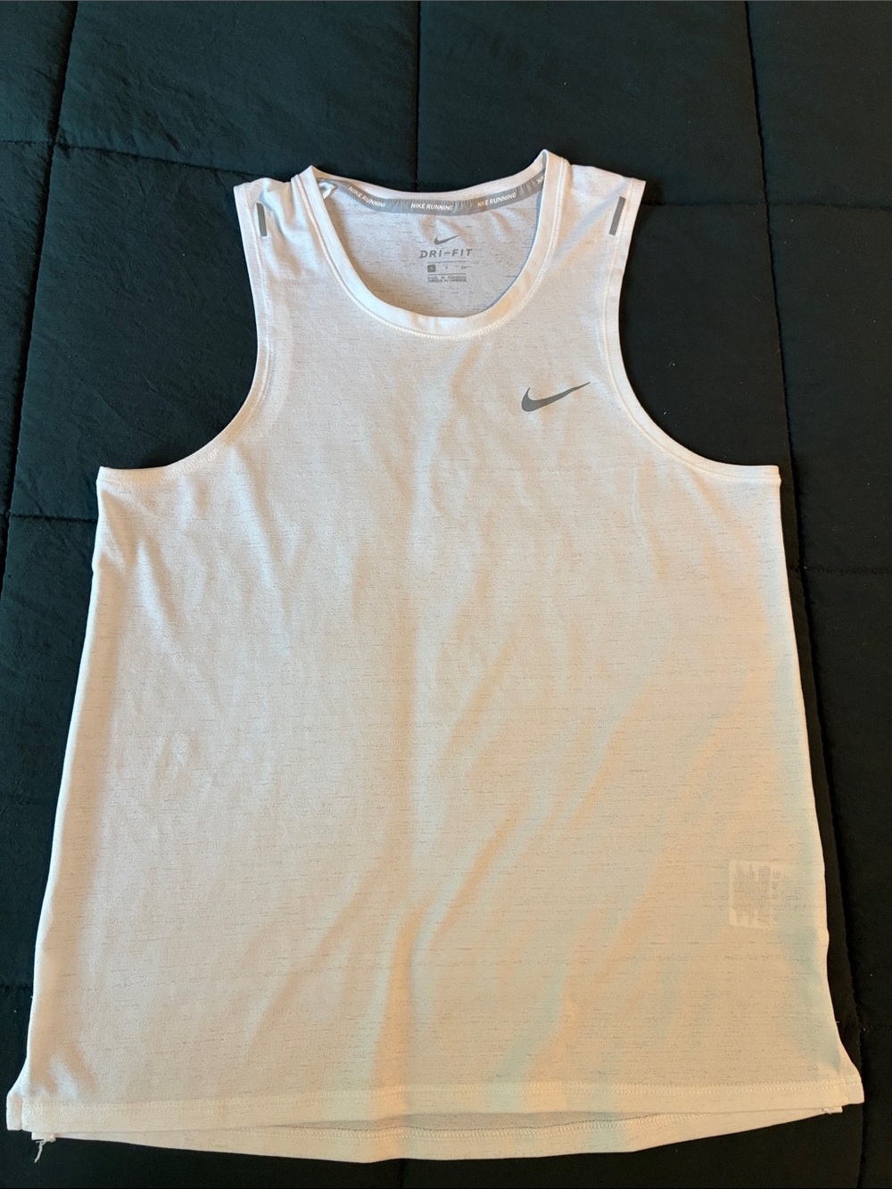 Nike White Men’s Dri-FIT Training Tank with Gray Swoosh